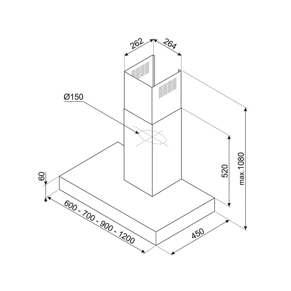 เครื่องดูดควันกระโจม SMEG KBT600XE 60 ซม.