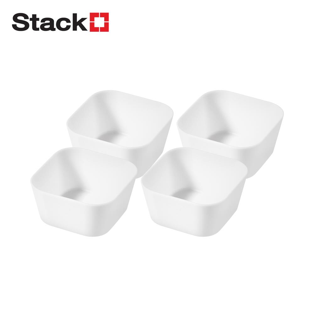 ถาดจัดเก็บ STACKO MINI 8.8X8.8X4.5 ซม. สีขาว (แพ็ก 4 ชิ้น)