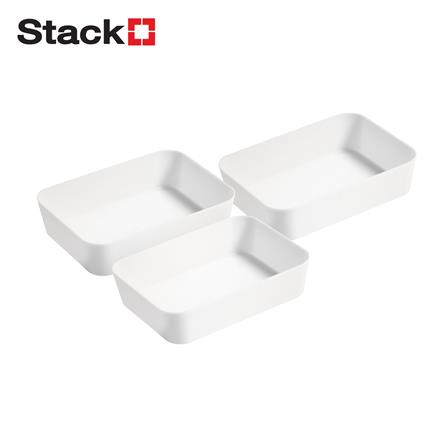 ถาดจัดเก็บ STACKO MINI 17.8X13X 4.5 ซม. สีขาว (แพ็ก 3 ชิ้น)_0