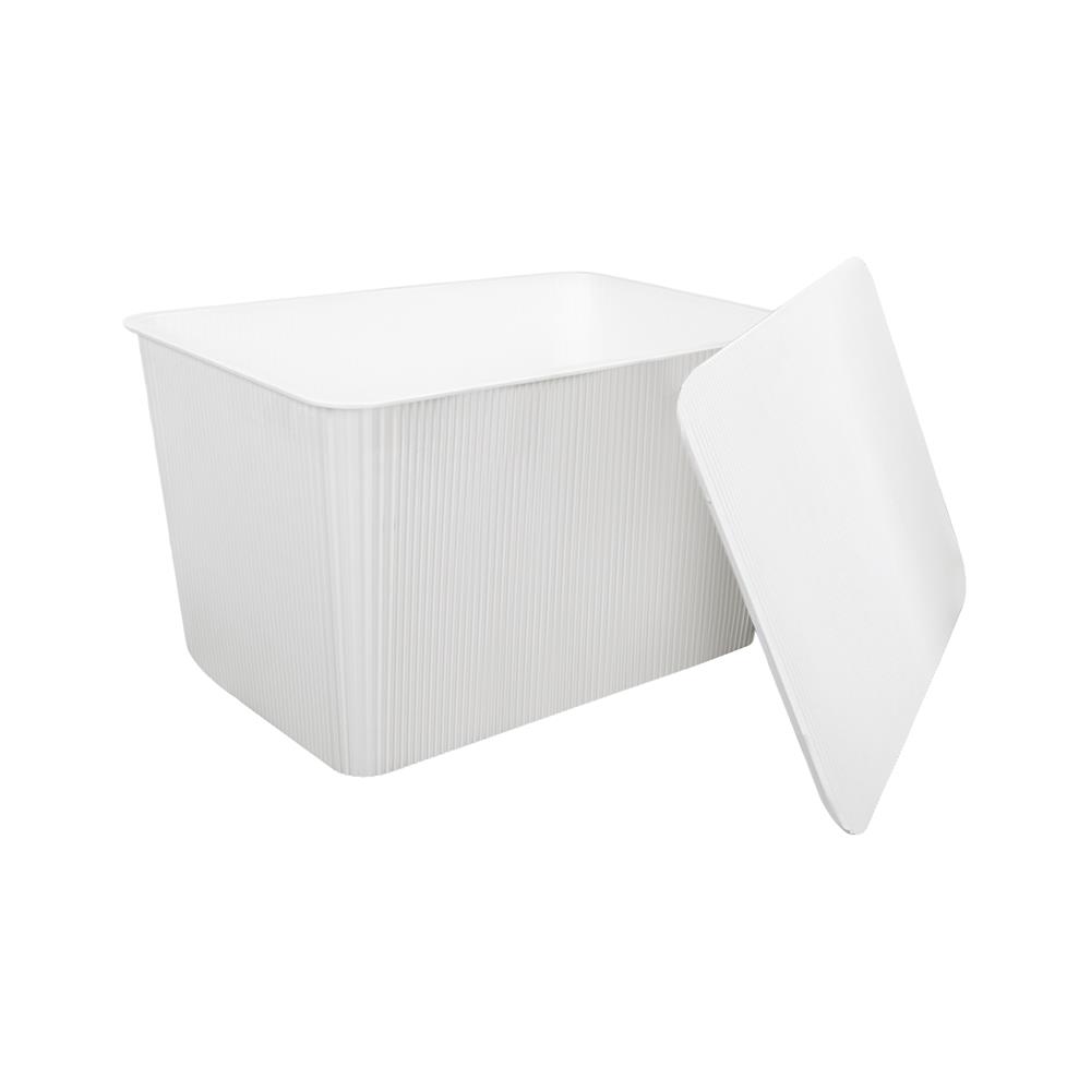 กล่องฝาปิด STACKO WIN SIZE L 37.5X25.5X22 ซม. สีขาว