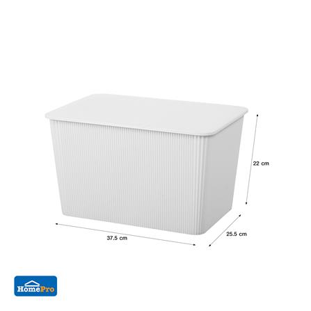 กล่องฝาปิด STACKO WIN SIZE L 37.5X25.5X22 ซม. สีขาว_7