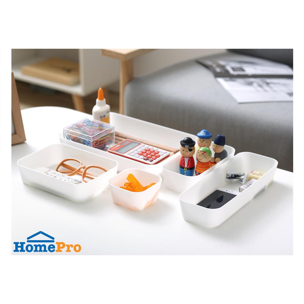 ถาดจัดเก็บ STACKO MINI 26.5X9X4.5 ซม. สีขาว (แพ็ก 3 ชิ้น)