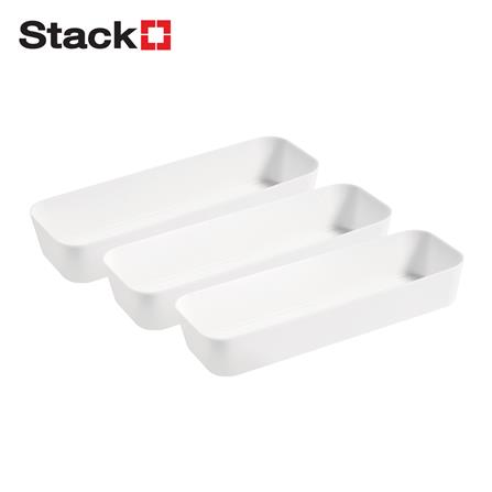 ถาดจัดเก็บ STACKO MINI 26.5X9X4.5 ซม. สีขาว (แพ็ก 3 ชิ้น)_0