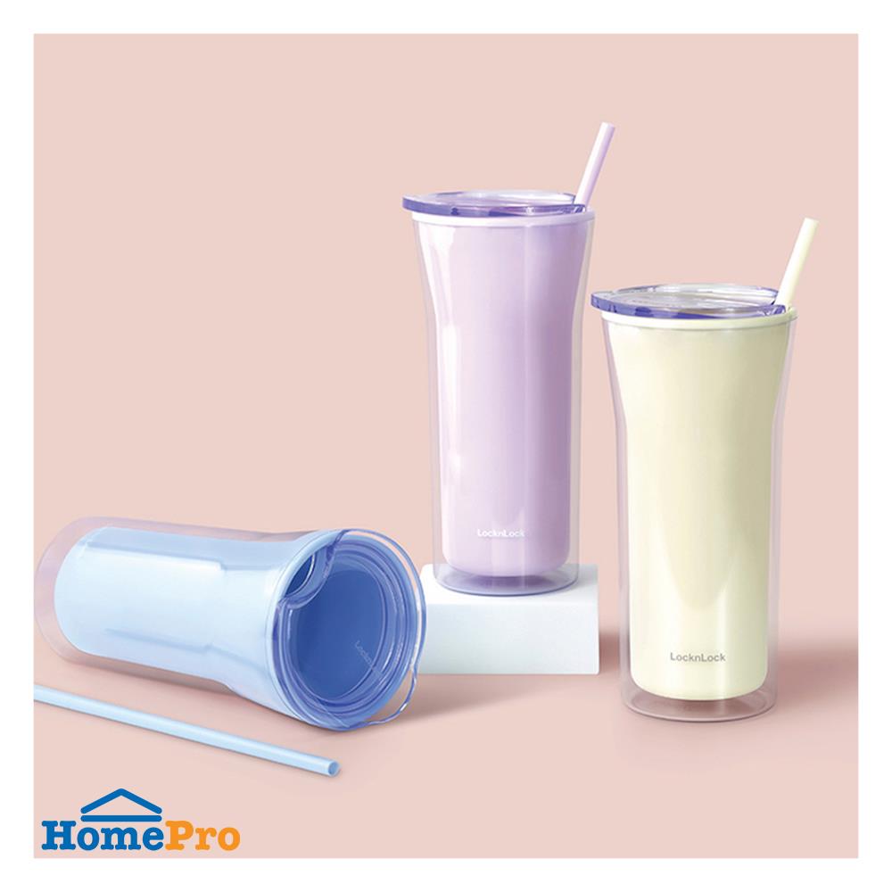 แก้วน้ำ DOUBLE WALL LOCKNLOCK COLD CUP 0.77 ลิตร สีฟ้า