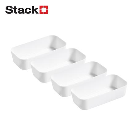 ถาดจัดเก็บ STACKO MINI 17.6X8.8X4.5 ซม. สีขาว (แพ็ก 4 ชิ้น)_0