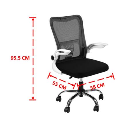 เก้าอี้สำนักงาน DELI E4929-WH-01 สีดำ/ขาว_2