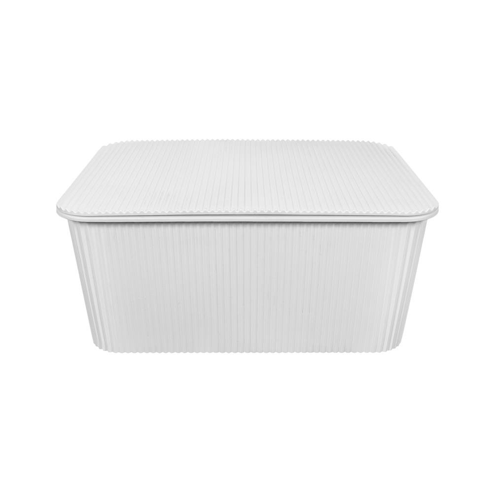 กล่องฝาปิด STACKO WIN SIZE S 25.5X18.5X11 ซม. สีขาว