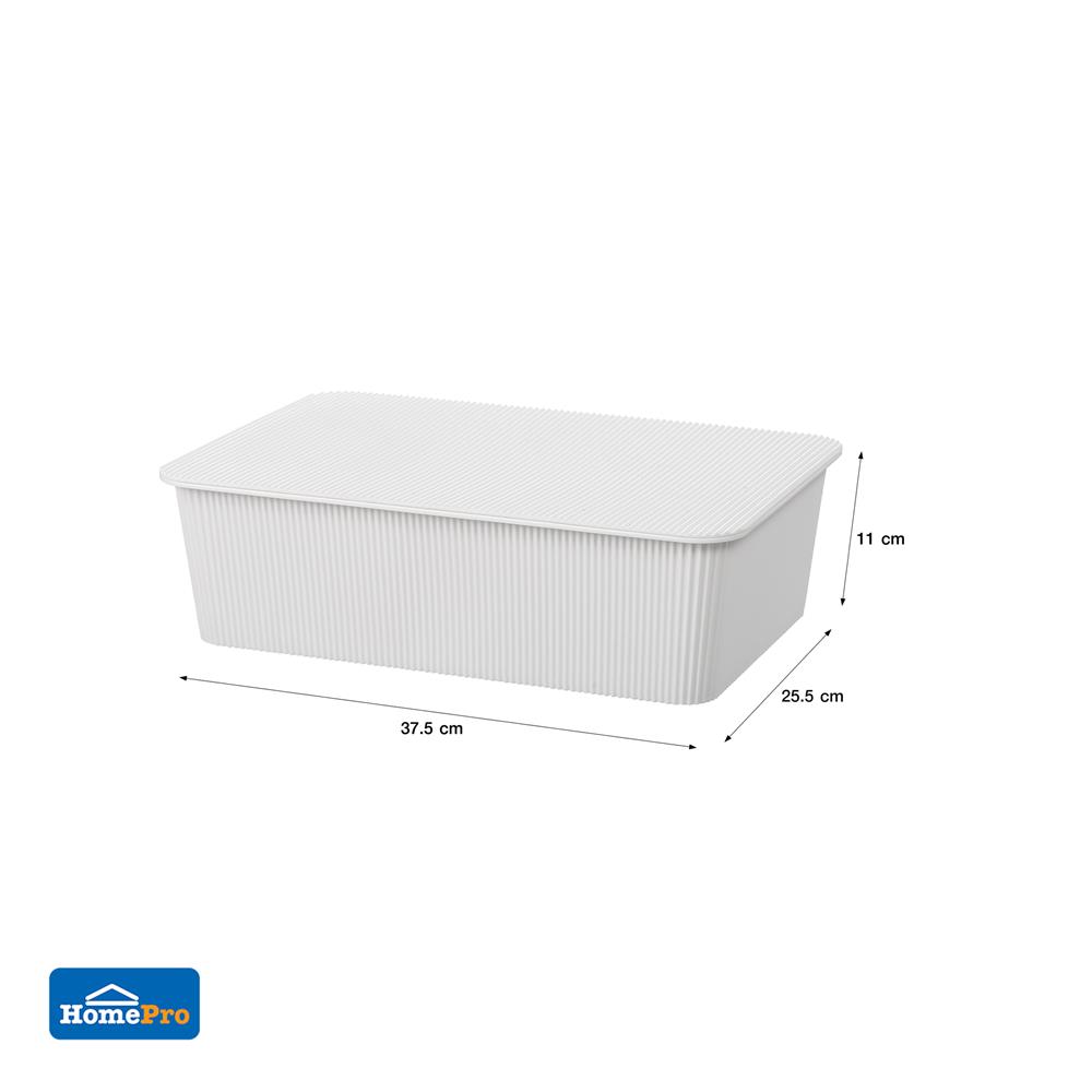 กล่องฝาปิด STACKO WIN SIZE M 37.5X25.5X11 ซม. สีขาว