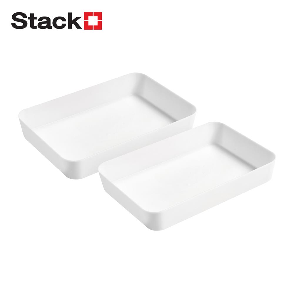 ถาดจัดเก็บ STACKO MINI 26.8X19X4.5 ซม. สีขาว (แพ็ก 2 ชิ้น)