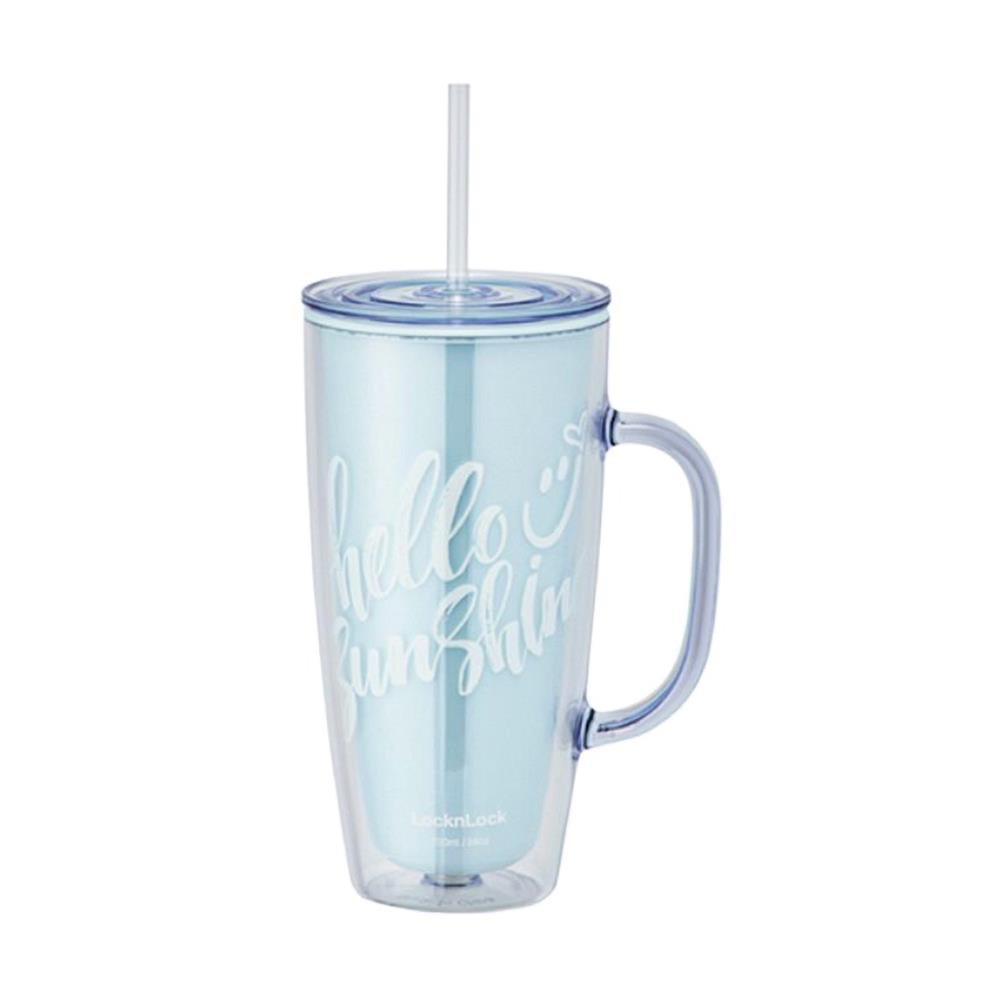 แก้วน้ำ LOCKNLOCK DOUBLEWALL 720 มล. สีฟ้า