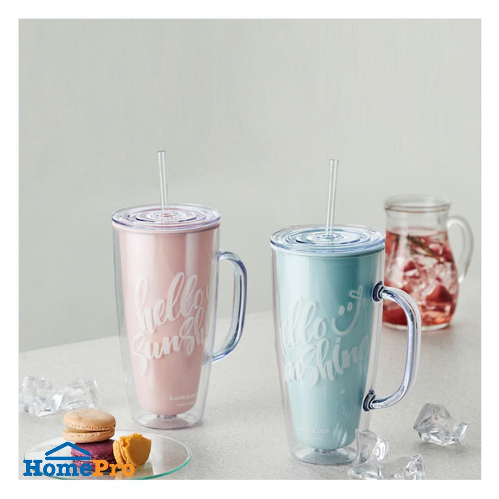 แก้วน้ำ LOCKNLOCK DOUBLEWALL 720 มล. สีฟ้า