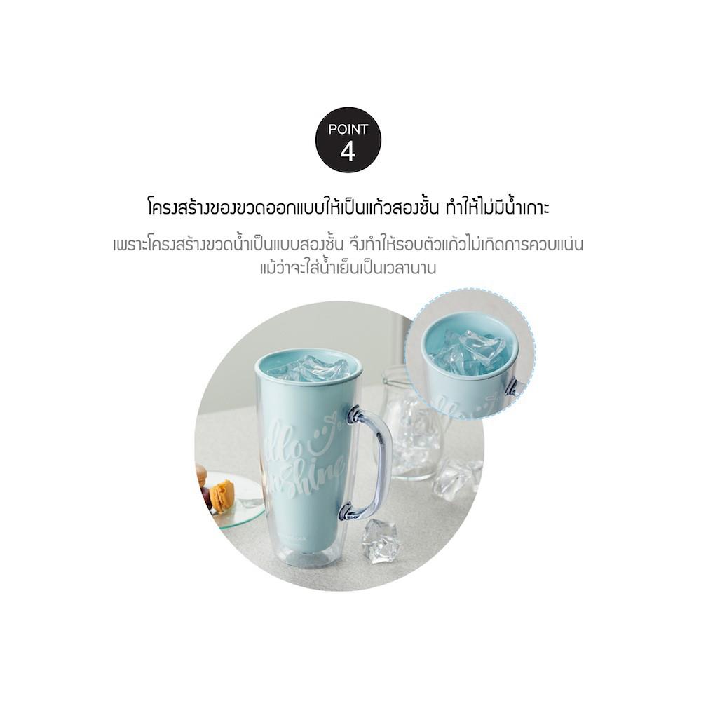 แก้วน้ำ LOCKNLOCK DOUBLEWALL 720 มล. สีฟ้า