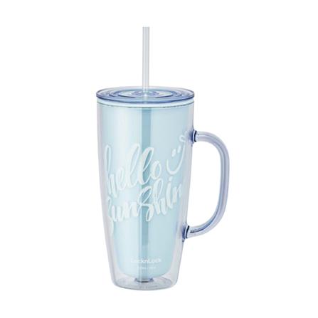 แก้วน้ำ LOCKNLOCK DOUBLEWALL 720 มล. สีฟ้า_0