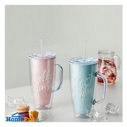 แก้วน้ำ LOCKNLOCK DOUBLEWALL 720 มล. สีฟ้า_1