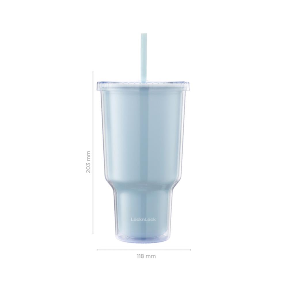 แก้วน้ำ LOCKNLOCK DOUBLE WALL COLD CUP 1 ลิตร สีฟ้า