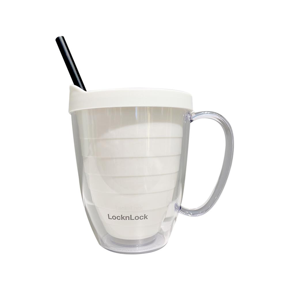 แก้วน้ำ LOCKNLOCK DOUBLEWALL 360 มล. สีครีม