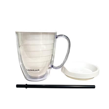 แก้วน้ำ LOCKNLOCK DOUBLEWALL 360 มล. สีครีม_1