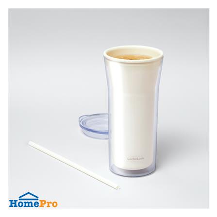 แก้วน้ำ DOUBLE WALL LOCKNLOCK COLD CUP 0.77 ลิตร สีครีม_1