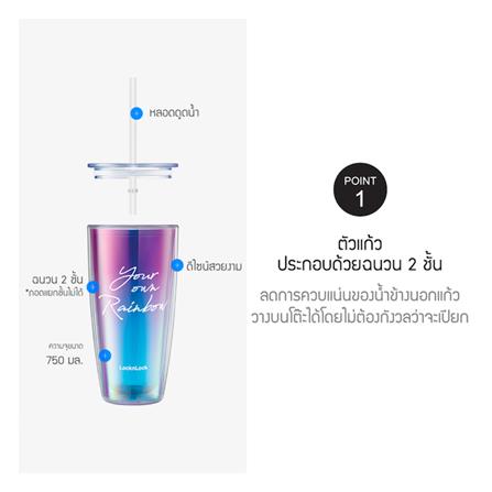 แก้วน้ำ LOCKNLOCK DOUBLEWALL 720 มล. หลากสี_4
