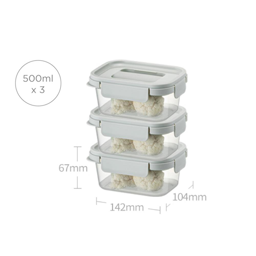 ชุดกล่องอาหาร LOCKNLOCK CHAK CHAK 500 มล. 3 ชิ้น สีมิ้นต์