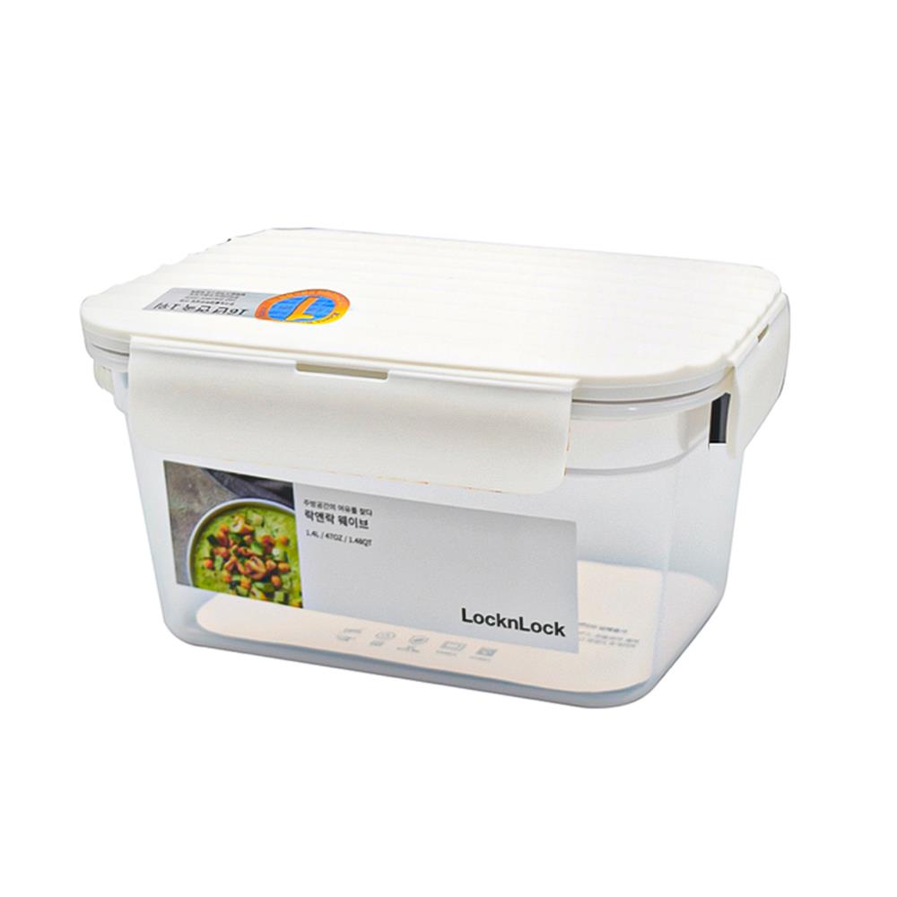 กล่องอาหาร LOCKNLOCK WAVE CONTAINER 1.4 ลิตร สีขาว
