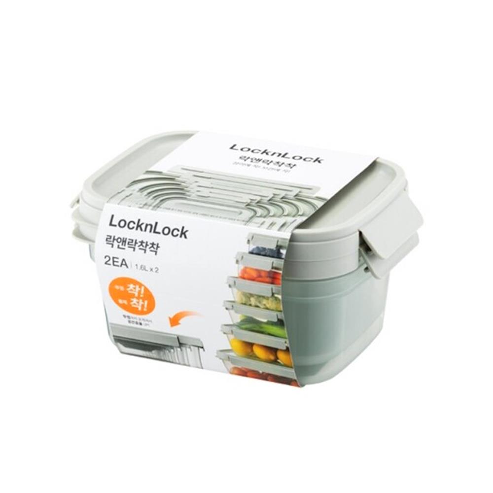 ชุดกล่องอาหาร LOCKNLOCK CHAK CHAK 1.6 ลิตร 2 ชิ้น สีมิ้นต์
