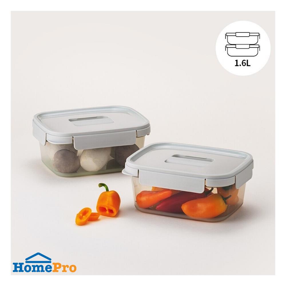 ชุดกล่องอาหาร LOCKNLOCK CHAK CHAK 1.6 ลิตร 2 ชิ้น สีมิ้นต์