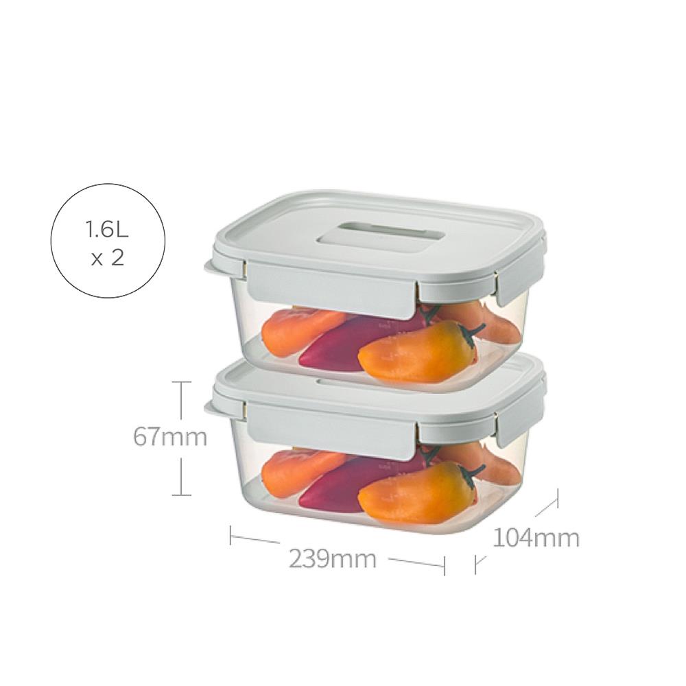 ชุดกล่องอาหาร LOCKNLOCK CHAK CHAK 1.6 ลิตร 2 ชิ้น สีมิ้นต์