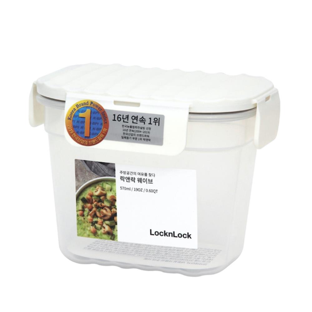กล่องอาหาร LOCKNLOCK WAVE CONTAINER 0.57 ลิตร สีขาว