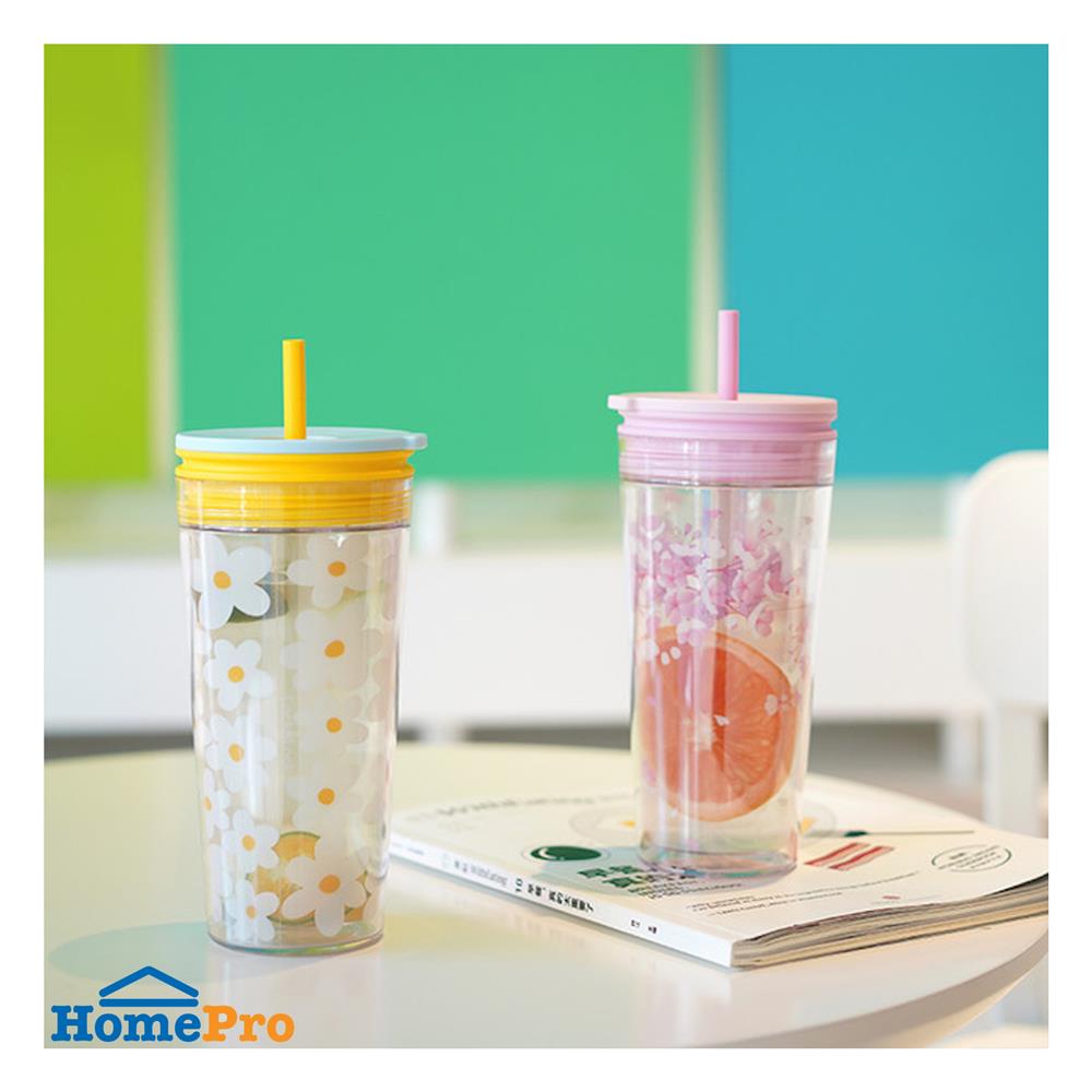 แก้วน้ำ LOCKNLOCK DOUBLE WALL BUCKET COLD 580 มล. สีฟ้า