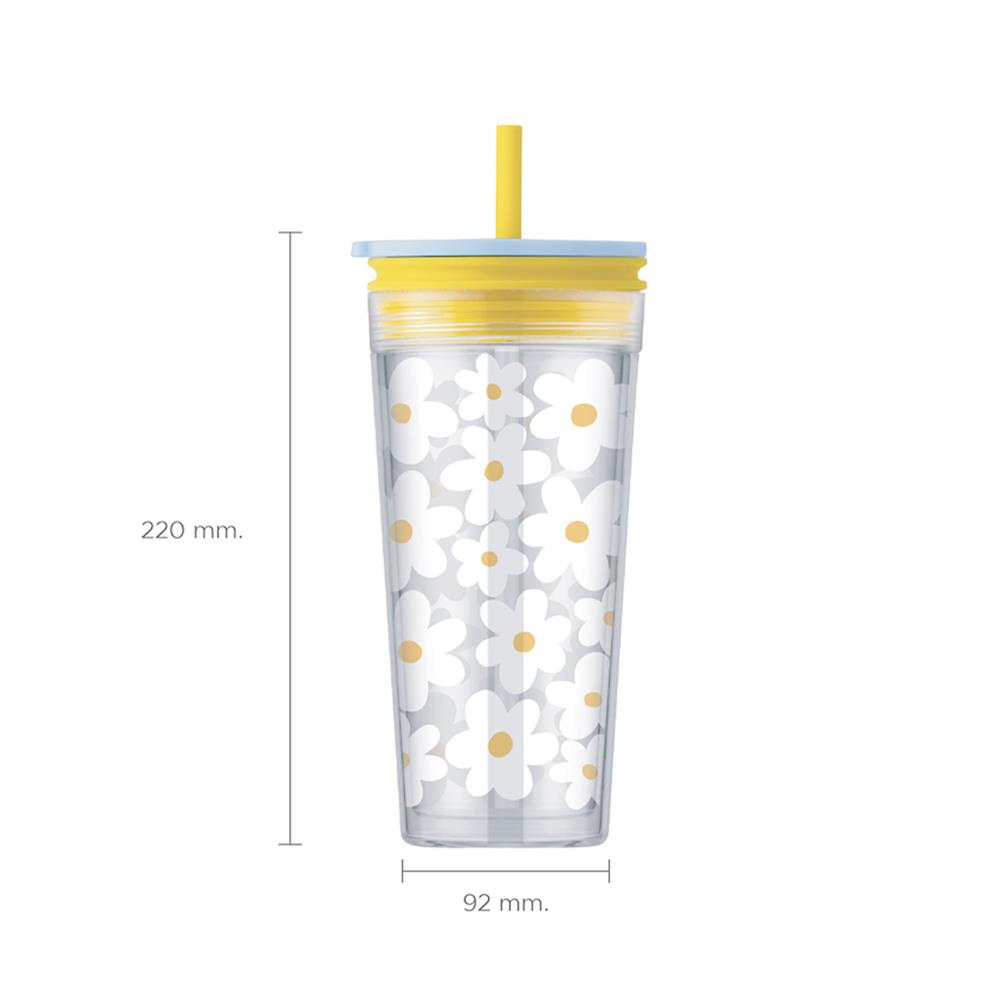 แก้วน้ำ LOCKNLOCK DOUBLE WALL BUCKET COLD 580 มล. สีฟ้า