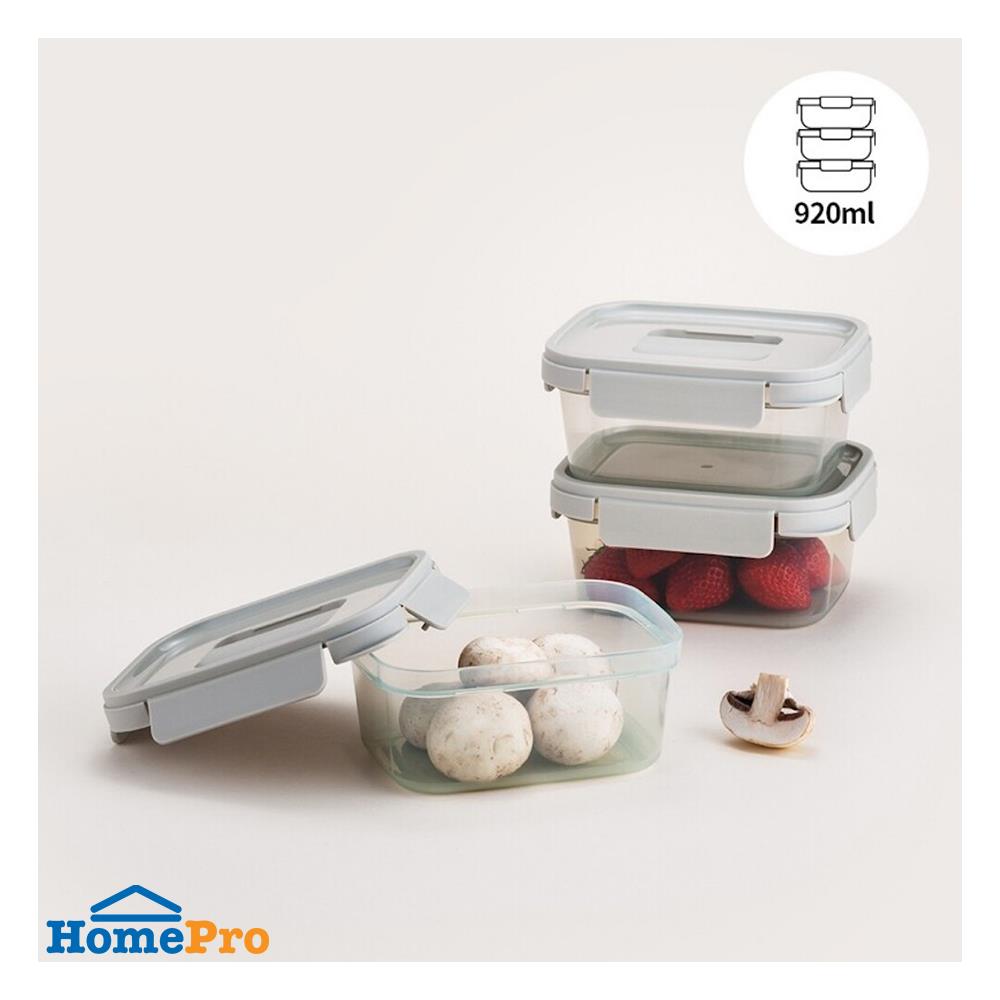 ชุดกล่องอาหาร LOCKNLOCK CHAK CHAK 920 มล. 3 ชิ้น สีมิ้นต์
