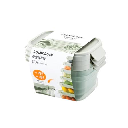 ชุดกล่องอาหาร LOCKNLOCK CHAK CHAK 920 มล. 3 ชิ้น สีมิ้นต์_1