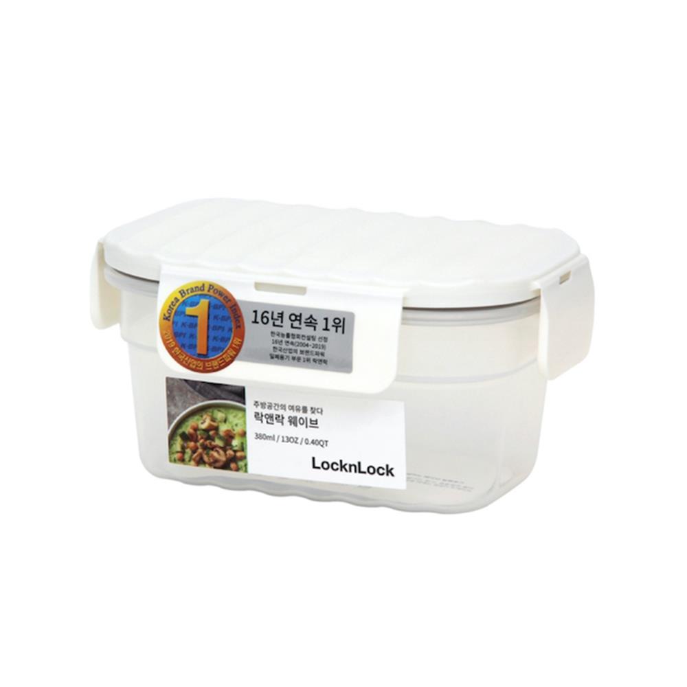 กล่องอาหาร LOCKNLOCK WAVE CONTAINER 0.38 ลิตร สีขาว