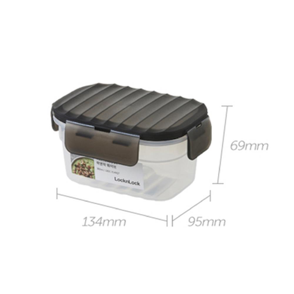 กล่องอาหาร LOCKNLOCK WAVE CONTAINER 0.38 ลิตร สีเทา