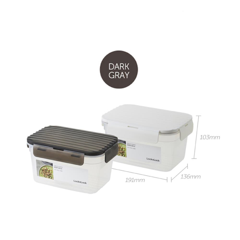 กล่องอาหาร LOCKNLOCK WAVE CONTAINER 1.4 ลิตร สีเทา