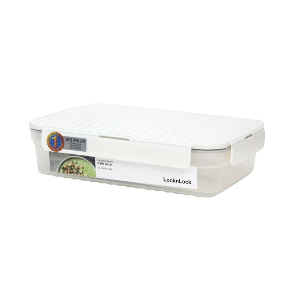 กล่องอาหาร LOCKNLOCK WAVE CONTAINER 0.67 ลิตร สีขาว