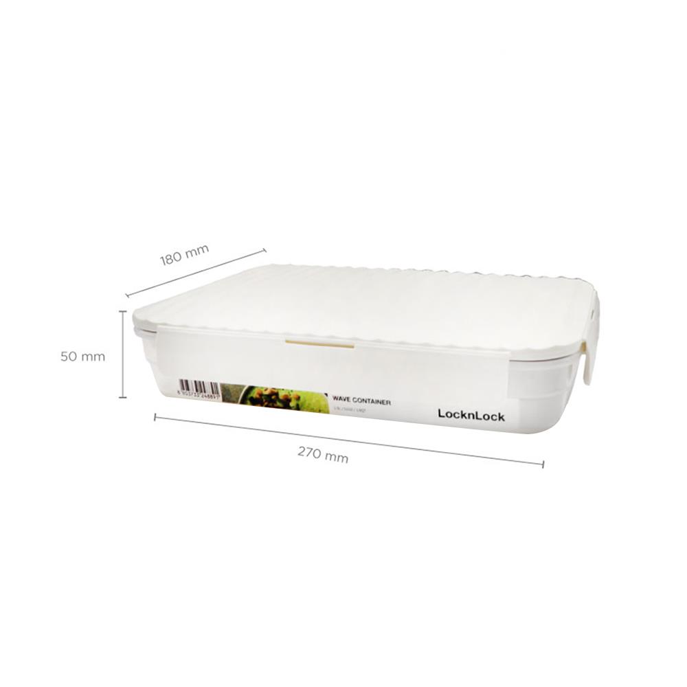 กล่องอาหาร LOCKNLOCK WAVE CONTAINER 1.5 ลิตร สีขาว