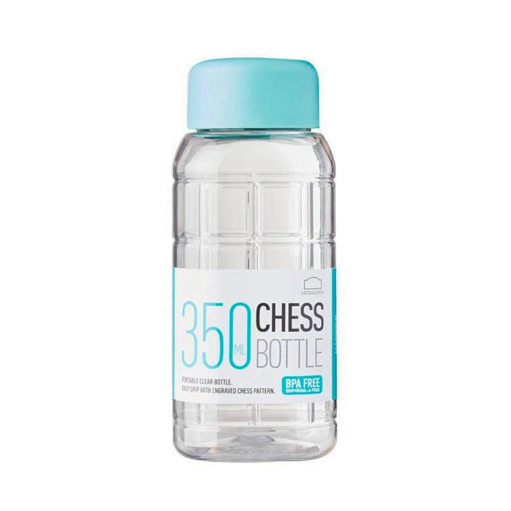 ขวดน้ำพลาสติก PET LOCKNLOCK CHESS 0.35 ลิตร สีฟ้า/ใส
