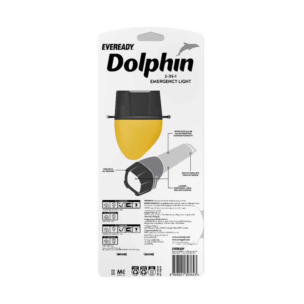 ไฟฉาย LED 2 IN 1 150 ลูเมน 1.5 วัตต์ DAYLIGHT EVEREADY DOLPHIN