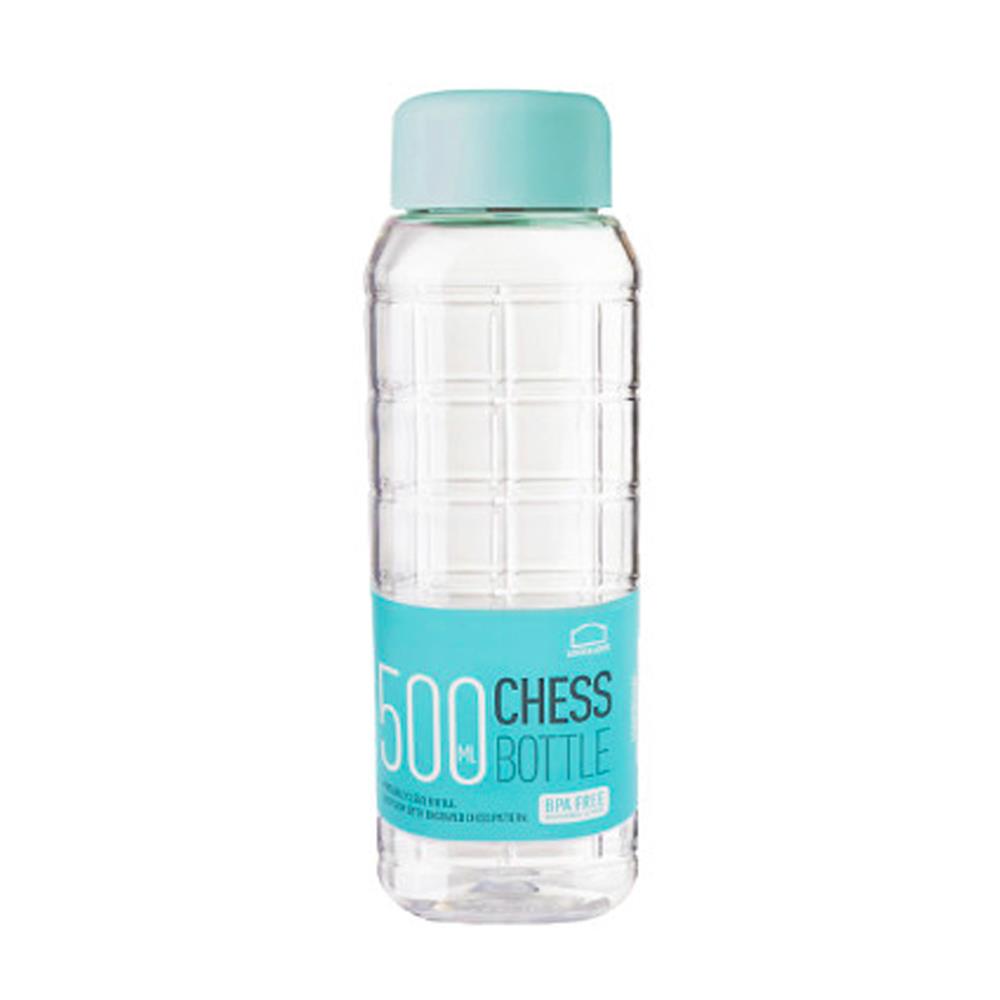 ขวดน้ำพลาสติก PET LOCKNLOCK CHESS 0.5 ลิตร สีฟ้า/ใส