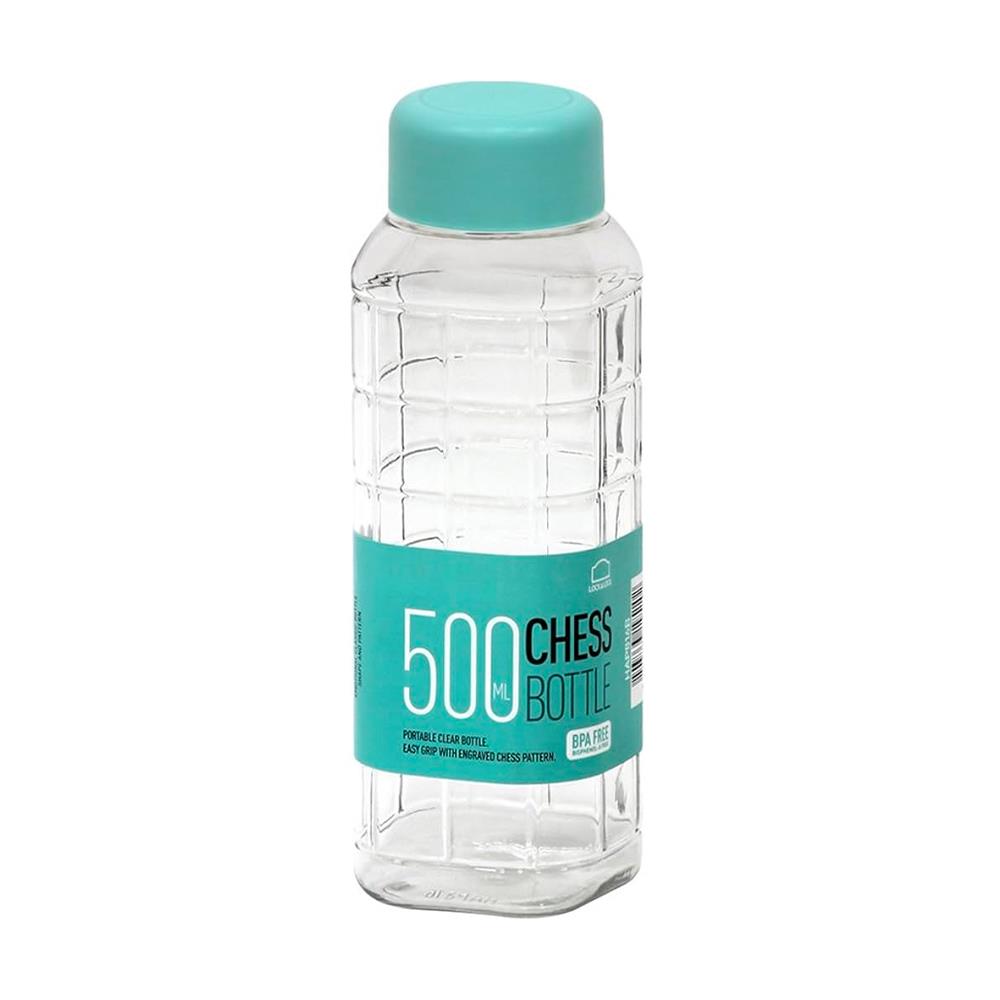 ขวดน้ำพลาสติก PET LOCKNLOCK CHESS 0.5 ลิตร สีฟ้า/ใส