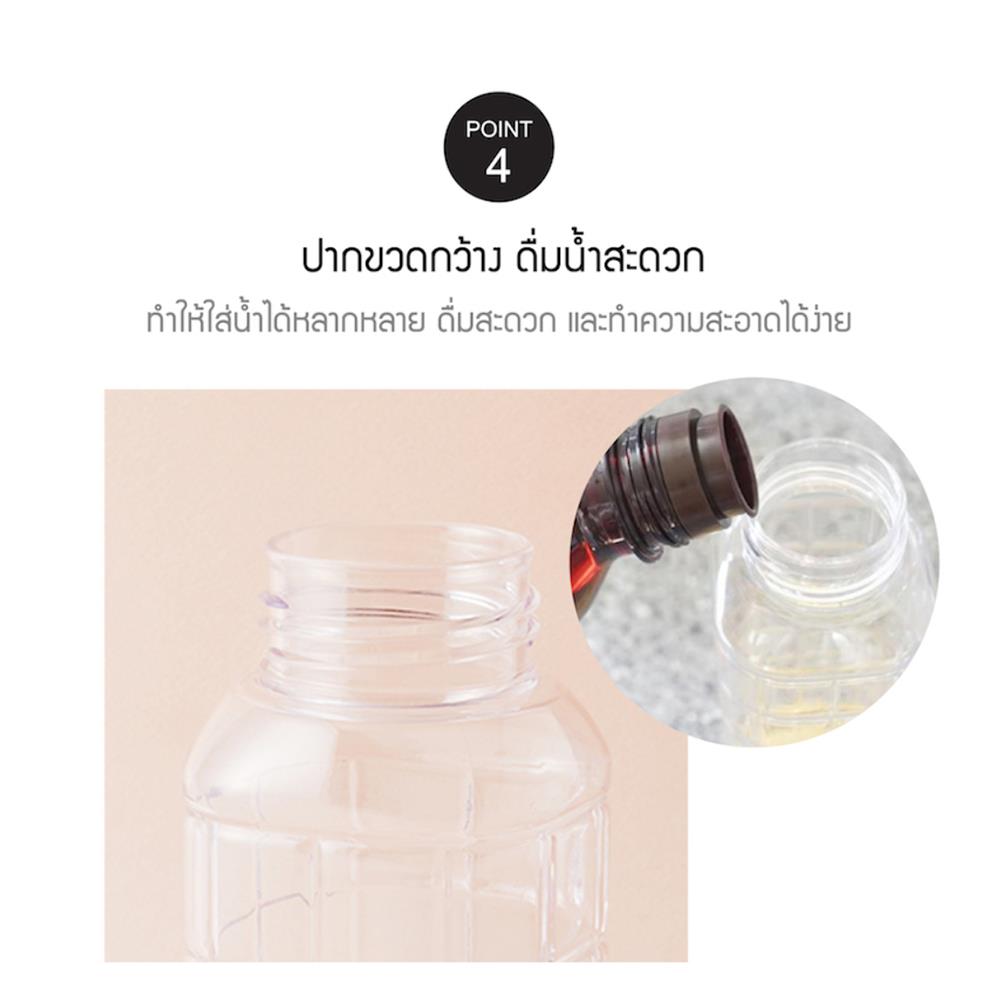 ขวดน้ำพลาสติก PET LOCKNLOCK CHESS 0.5 ลิตร สีฟ้า/ใส