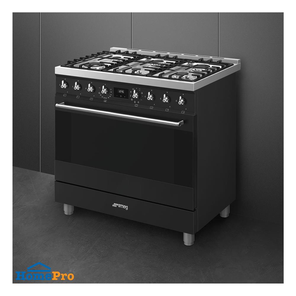 เตาปรุงอาหารแก๊ส SMEG C9GMMB2 สีดำ