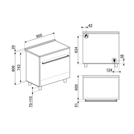 เตาปรุงอาหารแก๊ส SMEG C9GMMB2 สีดำ_9