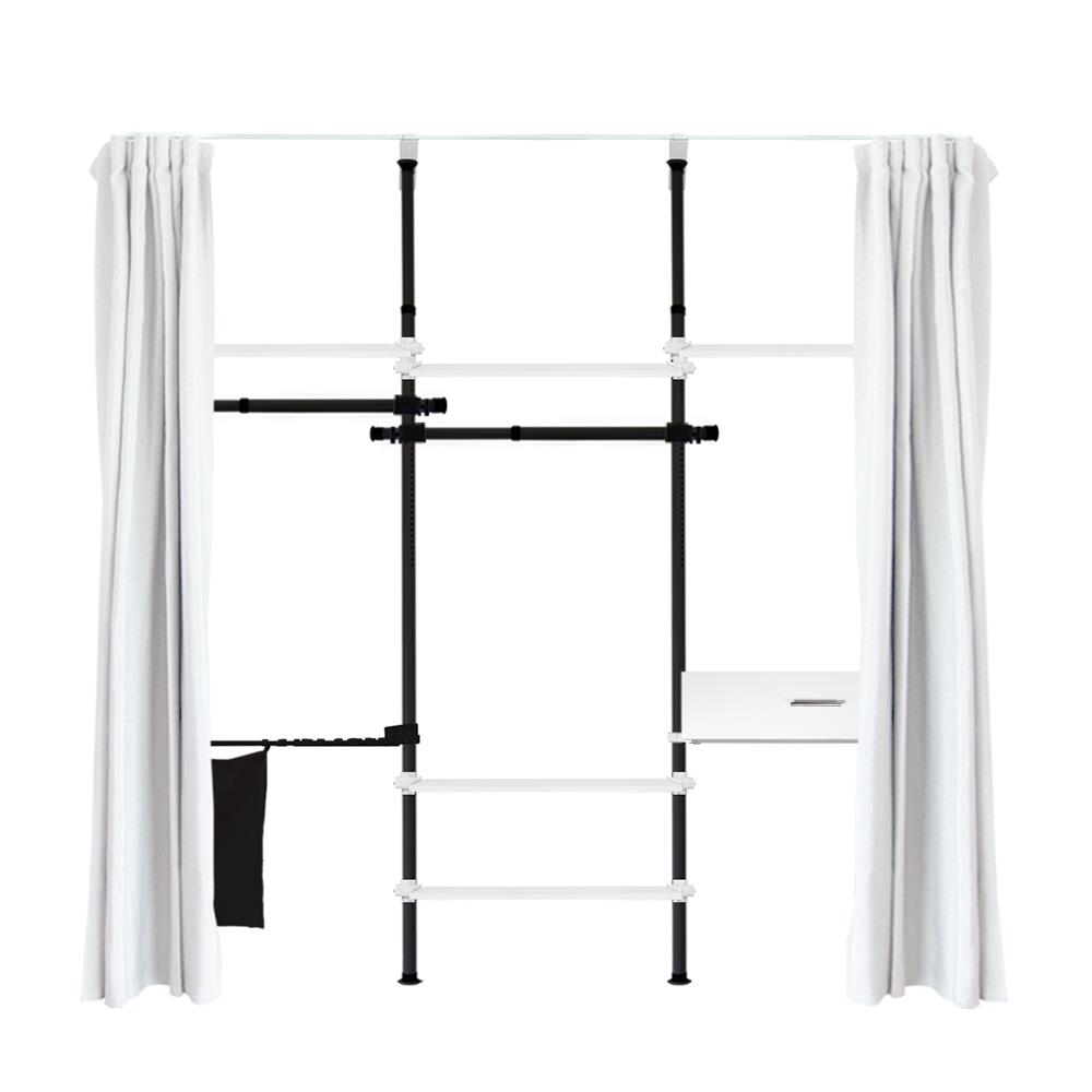 ราวแขวนผ้า TUGU R71B-W 240x40x300 ซม. สีดำ_1