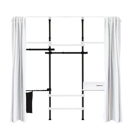 ราวแขวนผ้า TUGU R71B-W 240x40x300 ซม. สีดำ_0