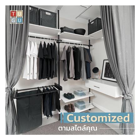 ราวแขวนผ้า TUGU R71B-W 240x40x300 ซม. สีดำ_5