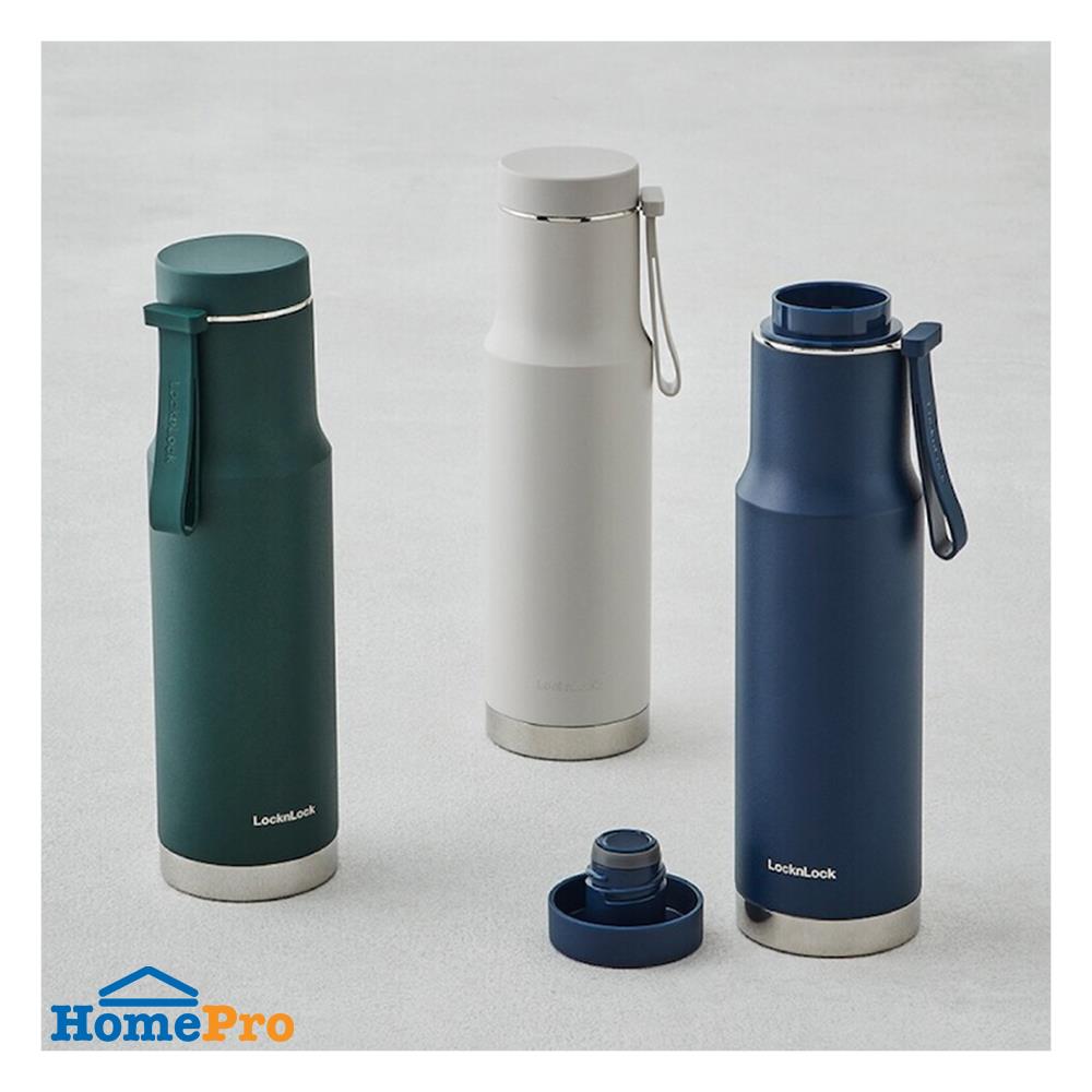 กระติกสุญญากาศ LOCKNLOCK METRO EDGE 620 มล. สีครีม