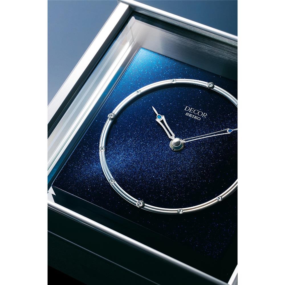 นาฬิกาตั้งโต๊ะ SEIKO CLOCKS AZ758L 8.7X9.5 นิ้ว สีน้ำเงิน